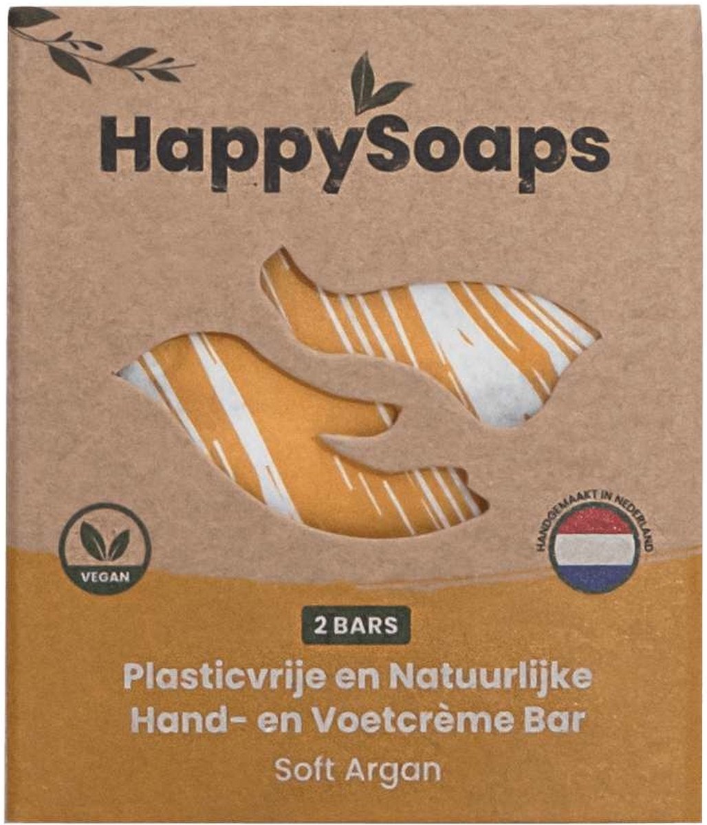 HappySoaps - Hand- En Voetcrème Bar Soft Argan - 40g