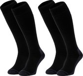 NOMAD® Ski Sock Premium Merino Wool 2-Pack - Taille 43-46 - Ski, Snowboard ou Marche - Bon transport de l'humidité - Renfort Extra