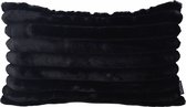 Sierkussen Rosie Rib Zwart | 30 x 50 cm | Polyester