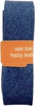 Oaki Doki biasband - biesband - biaisband - jeans - col. 237 - 20mm x 2 m - medium blauw - denim