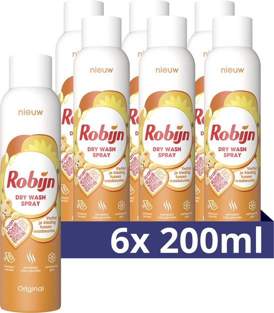 Robijn Original Dry Wash Spray - 6 x 200 ml - Voordeelverpakking