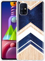 Hoesje Geschikt voor Samsung Galaxy M51 Space wood