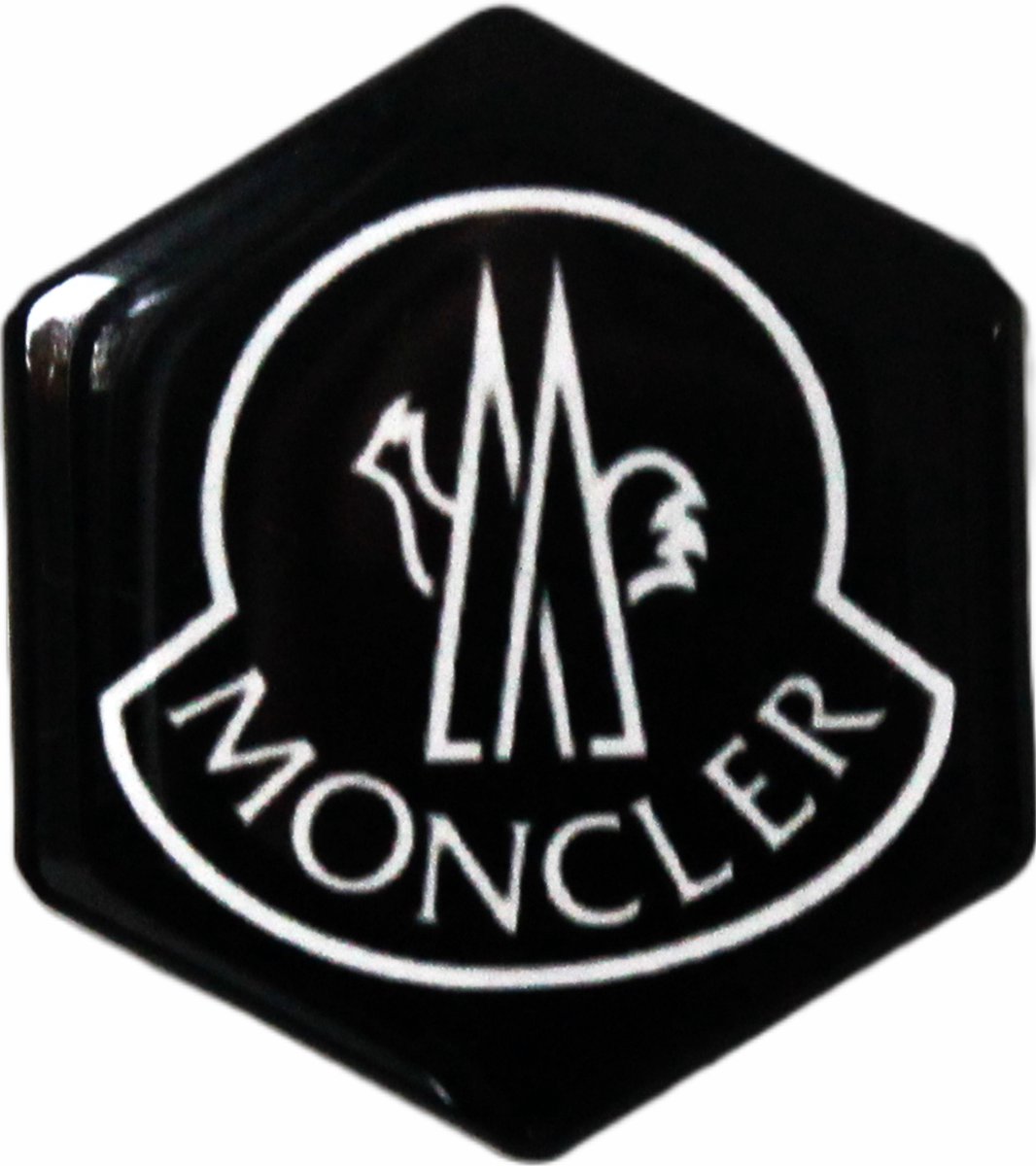 Moncler logo sticker - Piaggio Zip teken - 3D - zwart/wit