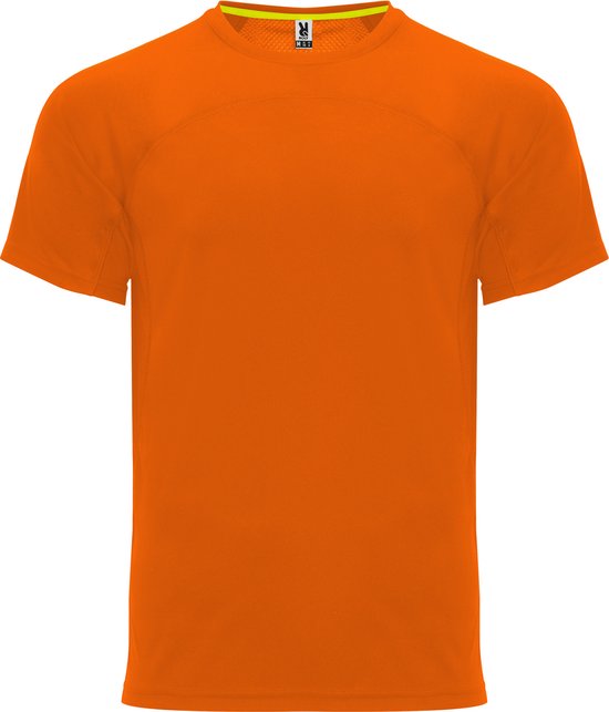 Fluorescent Oranje sportshirt unisex 'Monaco' merk Roly maat XS