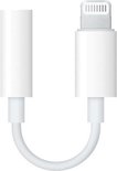 Witte Lightning naar 3,5 mm koptelefoonadapter met een U-vormige kabel.