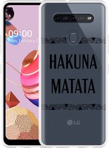 LG K51S Hoesje Hakuna Matata black - Designed by Cazy