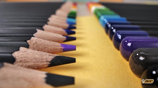 BIC Intensity Aquarelpotloden - Diverse Kleuren - Pak van 24 stuks - Lijnen van Gemiddeld 2.9 mm voor een Schilder Effect