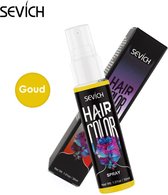 GOUDEN Haar Kleur Spray - Haarspray - HaircolorSpray – Direct natuurlijke haarkleur - Wasbaar-Feest verf – Tijdelijke Haarkleur - Carnaval - Haarspray - Waterbasis – Kleur: Goud