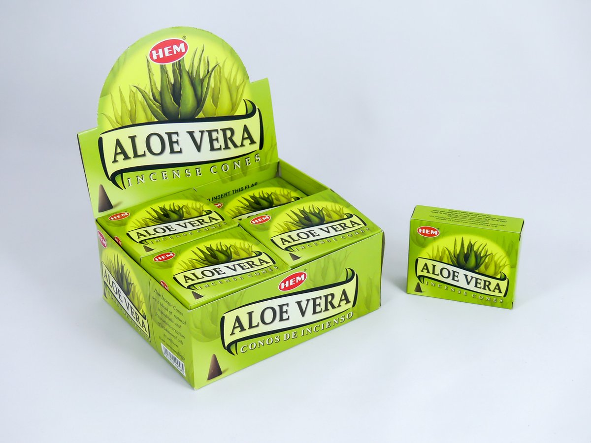 HEM Wierook Kegels / Cones - Aloe Vera - Voordeelbox (12 Pakjes / 120 Kegels)