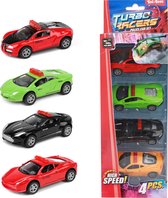 Toi- Toys - TURBO RACERS Voitures de Police - pull back - 4 pièces