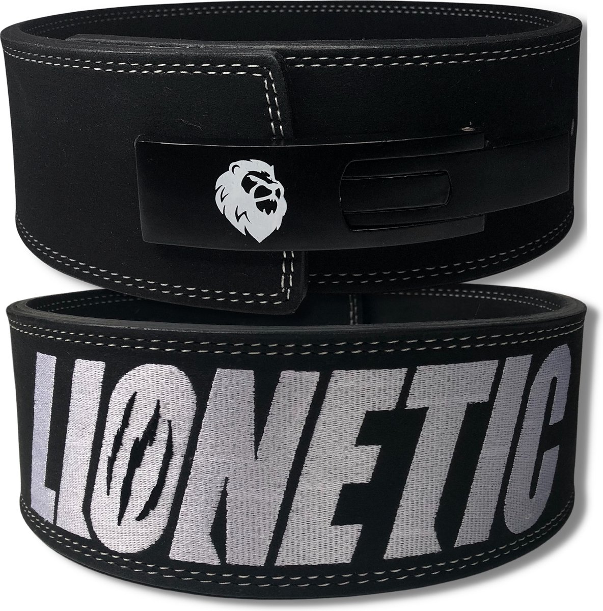 Lionetic Powerlifting Lever Belt - Lifting Belt - Powerliftig Riem - Clip Sluiting - Lever Belt - Powerlifting/Bodybuilding - Krachttraining Accessoires - 10mm – Lionetic Essentials V2.0 – XS