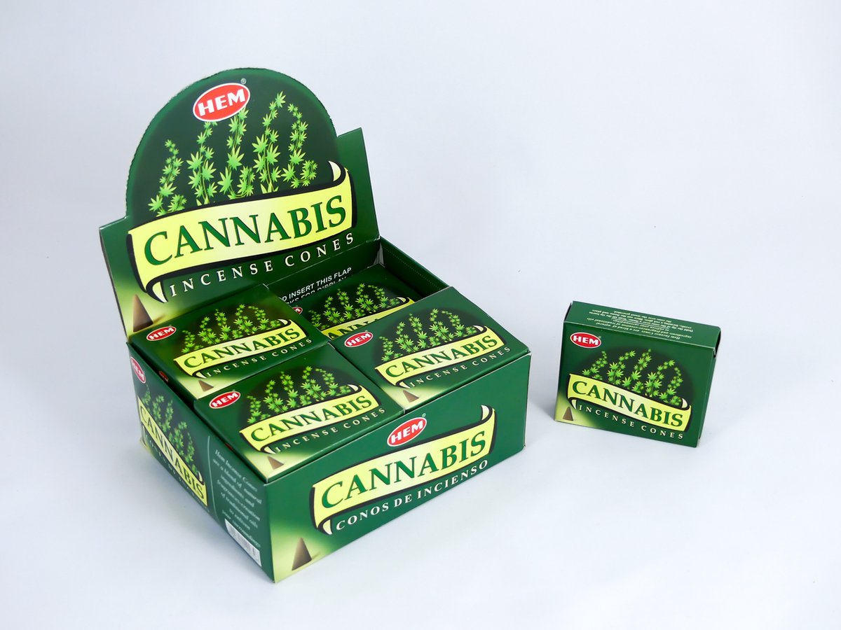 HEM Wierook Kegels / Cones - Cannabis - Voordeelbox (12 Pakjes / 120 Kegels)