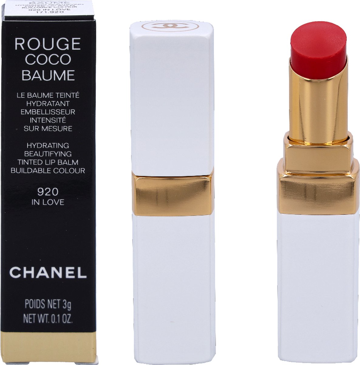 CHANEL+Rouge+Coco+Baume+916+Flirty+Coral+Hydrating+Tinted+Lip+Balm+3g. for  sale online