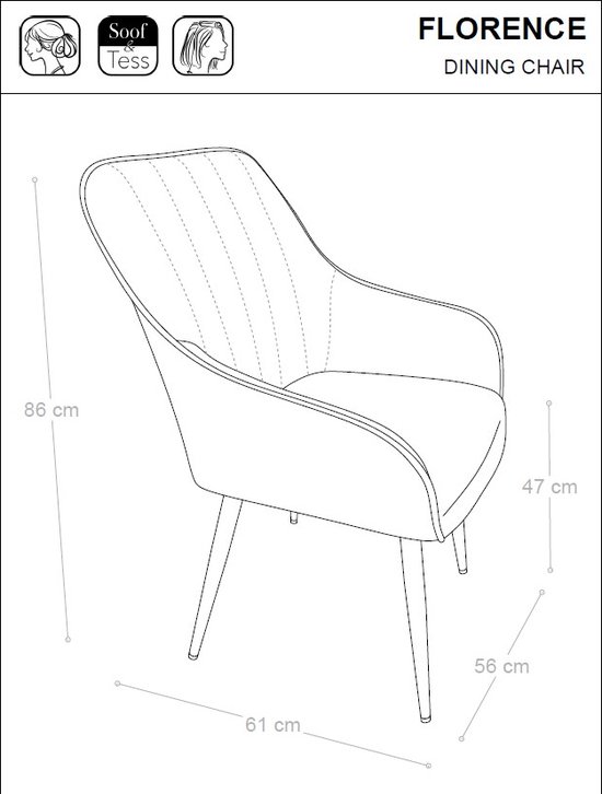 Eetkamerstoel Lewis Beige Fluweel