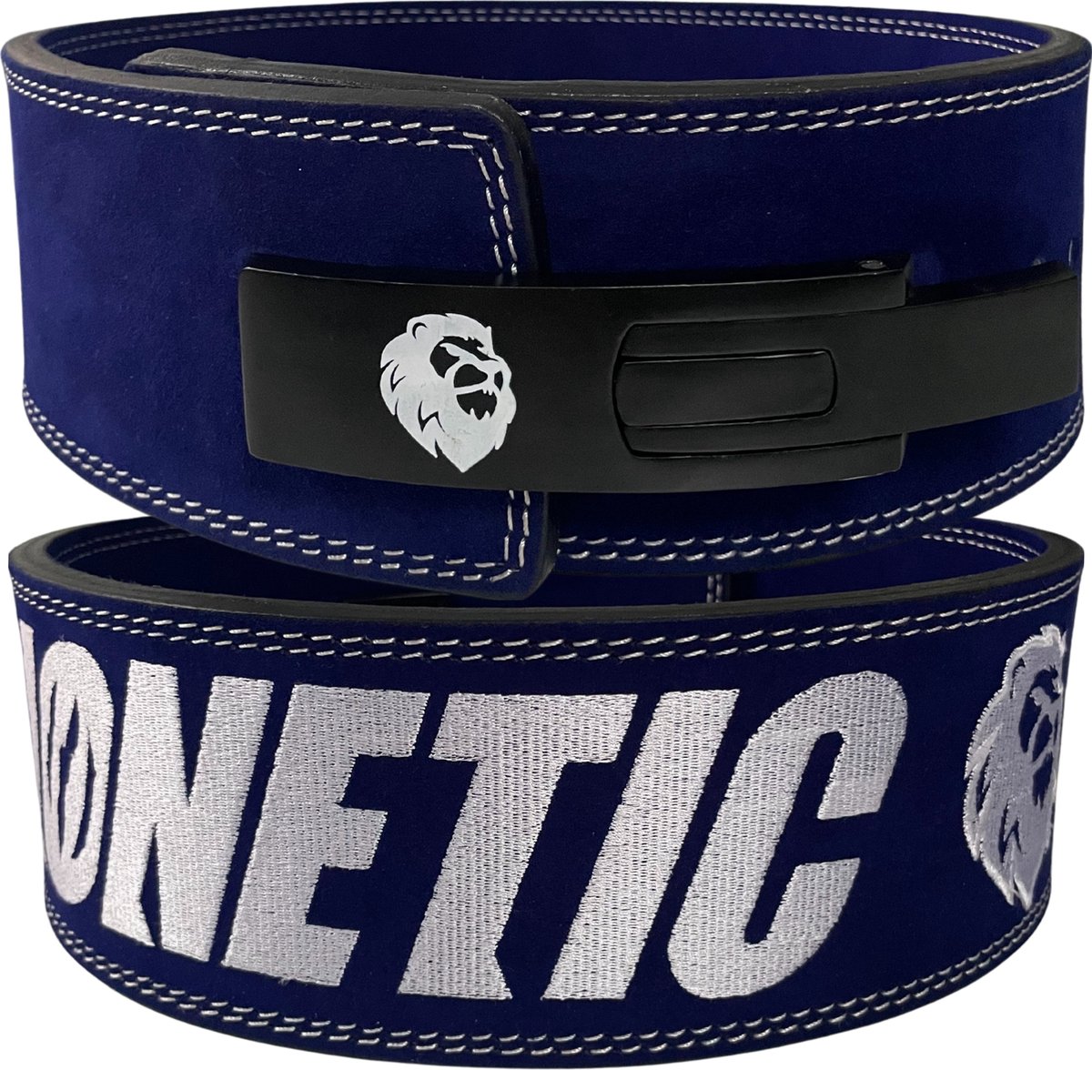 Lionetic LIMITED EDITION Powerlifting Lever Belt - Lifting Belt - Powerliftig Riem - Clip Sluiting - Lever Belt - Powerlifting/Bodybuilding - Krachttraining Accessoires - 10mm – Lionetic Essentials Midnight Blue – XS