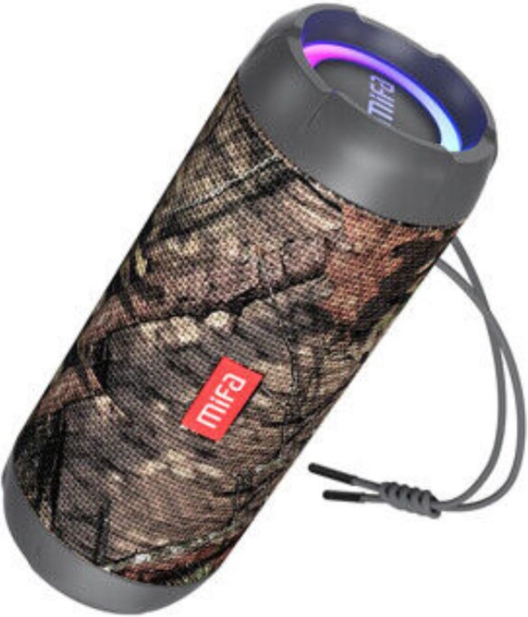 MIFA WILDROD - Bluetooth Speaker - Krachtig Stereo geluid - 30 Watt - Diepe Bass - Waterdicht - LED - Draagbaar - 24u afspeeltijd - Bluetooth 5.3 - Draadloos - Forest Grey