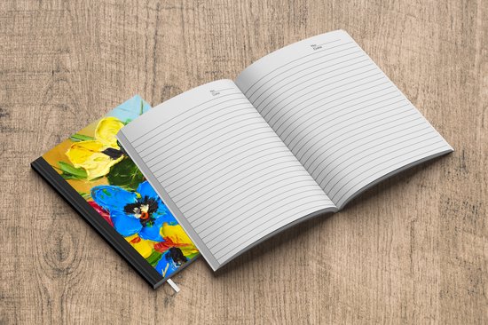 Carnet - Cahier d'écriture - Peinture à l'huile - Peinture - Fleurs - Carnet - Format A5 - Bloc-notes
