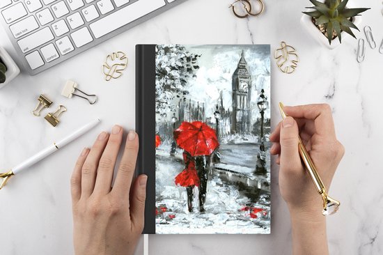 Carnet - Cahier d'écriture - Peinture - Parapluie - Peinture à l'huile - Carnet - Format A5 - Bloc-notes