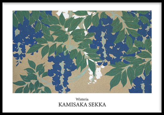 Poster Wisteria - 30x40 cm - Geschilderd door Kamisaka Sekka - Schilderkunst - Beroemde Schilder - Exclusief fotolijst - WALLLL
