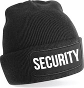 Bellatio Decorations Muts Security - unisex - one size - zwart - beveiliger wintermuts