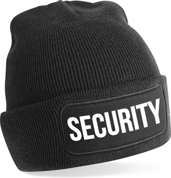 Bellatio Decorations Hat Security - unisexe - taille unique - noir - chapeau d'hiver de garde de sécurité