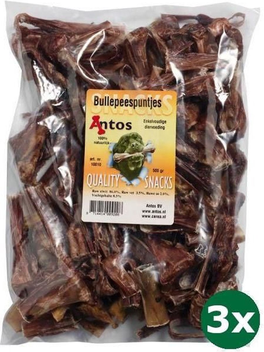 3x500 gr Antos bullepeespuntjes hondensnack