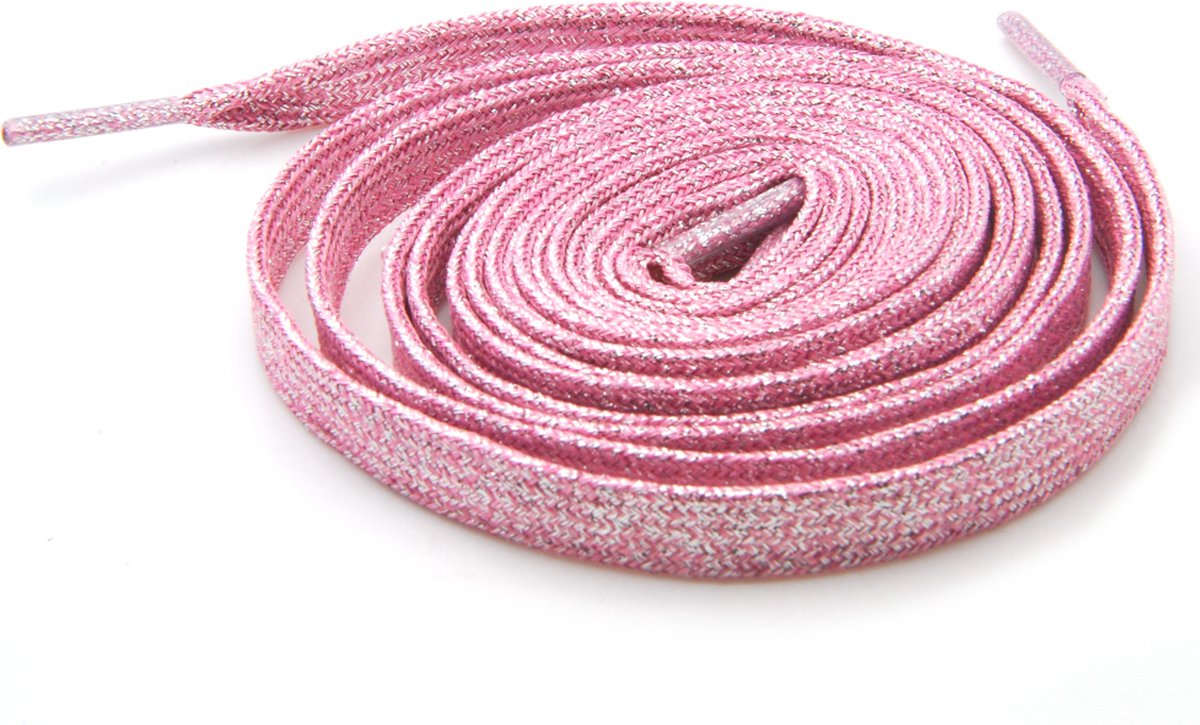 1 paar roze lange glitter veters 120 cm