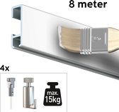ARTITEQ 8 METER ALL-IN-ONE CLICK RAIL 15KG / WIT PRIMER RAL 9016