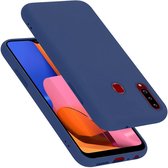 Cadorabo Hoesje geschikt voor Samsung Galaxy A20s in LIQUID BLAUW - Beschermhoes gemaakt van flexibel TPU silicone Case Cover