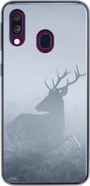 Coque Samsung Galaxy A40 - Cerf - Brouillard - Forêt - Coque de téléphone en Siliconen