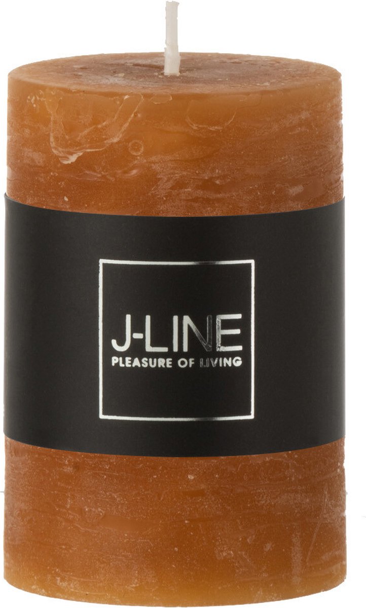J-Line cilinderkaars - caramel - 18U - small - 6 stuks Oranje
