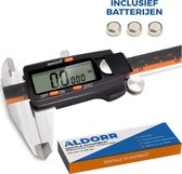 ALDORR Tools - Professionele Digitale Schuifmaat - RVS - Incl. 2 reservebatterijen - 150mm