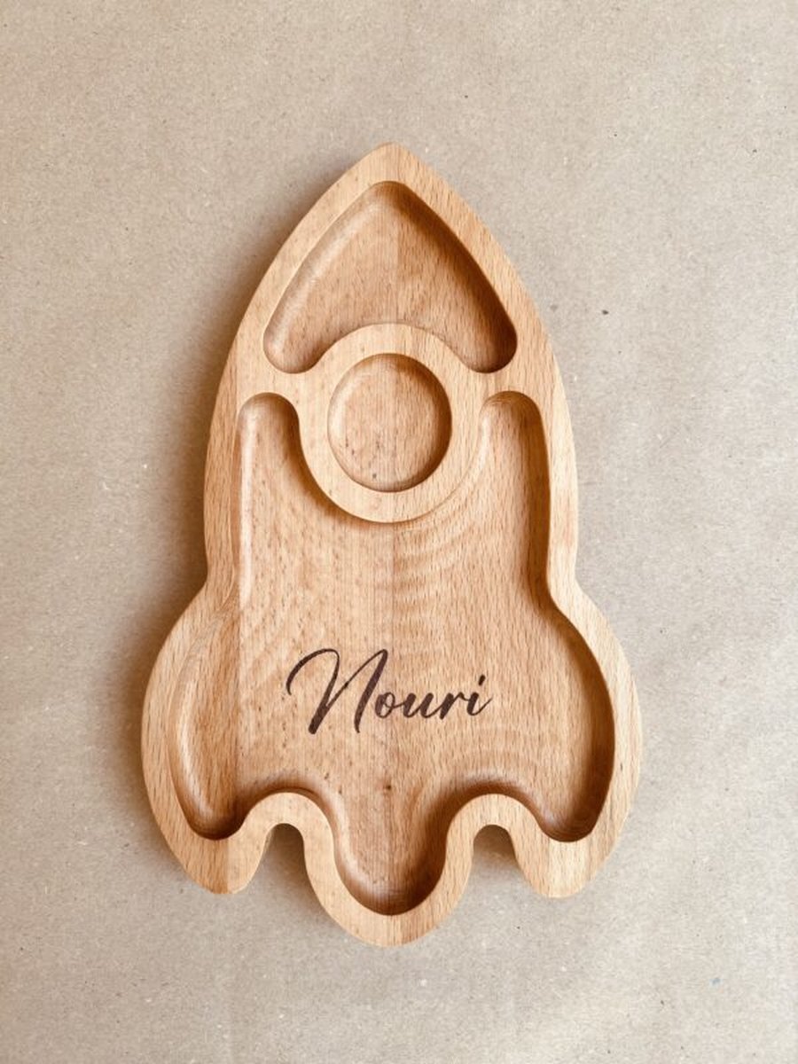 Goedkoopste Houten Bord Raket (inclusief naam graveren