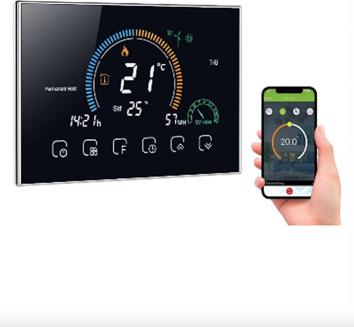 Slimme Thermostaat Elektrische VloerverwarmingDigitaal met WIFI Programmeerbaar via...