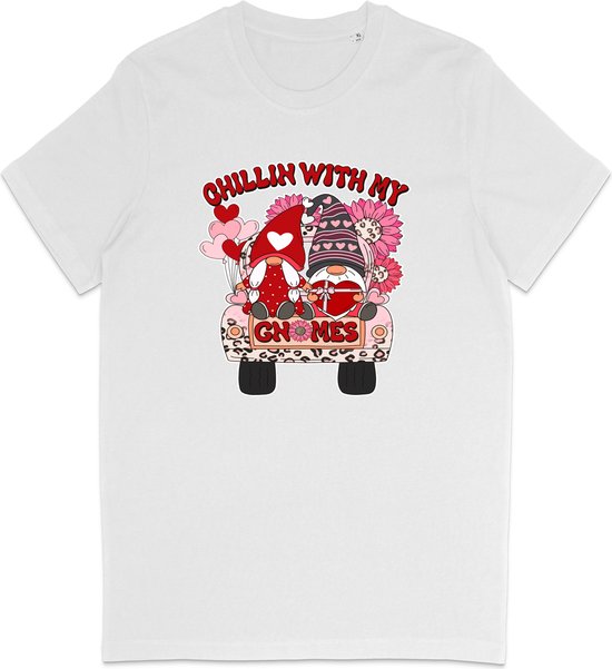 T-shirt Femme - Gnome Love Hartjes - Wit - M