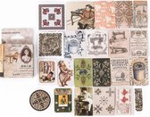 46 Stickers Old Look - F022 - Oud Hollandse Stickers, Plaatjes Van Vroeger - Stickerdoosje - Voor Scrapbook Of Bullet Journal - Agenda Stickers - Decoratie Stickers