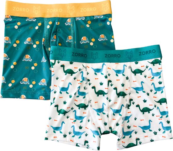 Zorro Jongensboxers 2 pack Maat 86 Ondergoed jongens Crazy Cars Dino. bol
