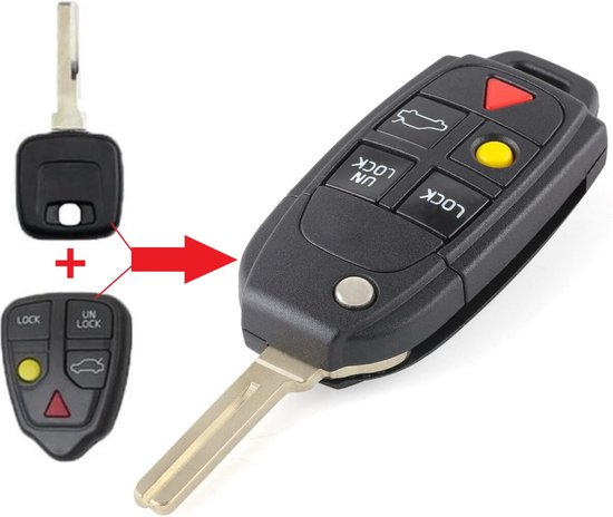 5 knoppen klapsleutel ombouwset + Batterij CR2032 geschikt voor Volvo  sleutel / Volvo... | bol.com