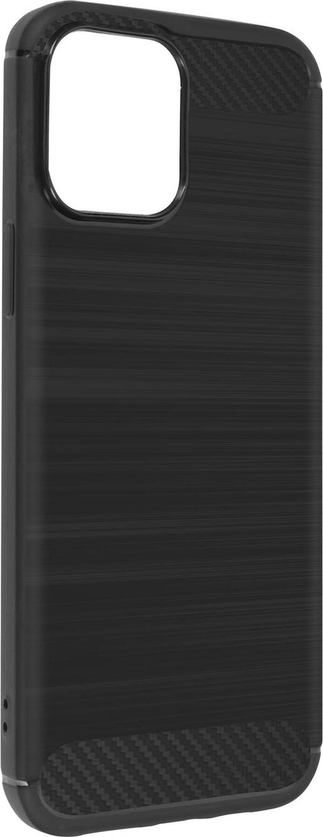 Geschikt voor Apple iPhone13 Pro Versterkt Soft Case met geborsteld effect zwart