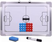 Tactiekbord voetbal - Tactiekborden - Coachbord - Coachboard - Coaching en training - Inclusief stift, magneten en wisser - Veldmateriaal - 45.5 x 30.5 cm (lxb) - Wit, Zilver, Blauw, Rood en Zwart