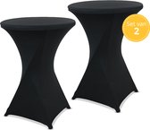 Jupe de table debout BestHome - Zwart et Wit - 2 pièces - Stretch - Housse de table debout - ∅80-85 x 120 cm