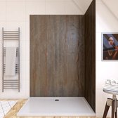 panneau mural de douche effet pierre en ardoise et résine de synthèse - 120x 210 cm - Wood Stone 120