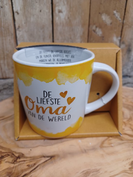 Enjoy Mok - De Liefste Oma van de Wereld - Met binnen tekst - Mooi Verpakt - Koffie