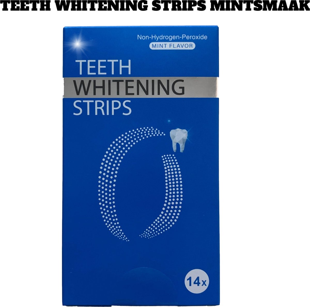 Tanden bleken - Witte Tanden - Teeth Whitening Strips - 14x Tandenbleek Strips - Zonder Peroxide (0%) - Mintsmaak - Tandenbleekset - whitening strips tanden