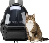 MIRO® Katten Rugzak Transport - Reismand Kat & Hond - Vervoersbox Draag Tas - Hondenrugzak - Dieren Reistas - Vervoerstas - Grijs