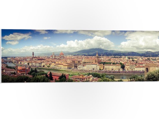 WallClassics - PVC Schuimplaat - Uitzicht over Florence - Italië - 90x30 cm Foto op PVC Schuimplaat (Met Ophangsysteem)