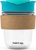 Tasse à café Solecup à emporter verre / liège - 340 ml - turquoise