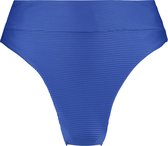 Hunkemöller Dames Badmode Hoog uitgesneden bikinibroekje Rib Lagoon - Blauw - maat S