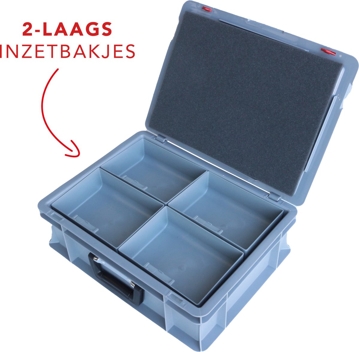 Alpac Assortimentsdoos - Assortimentskoffer - 400 x 300 x 133 mm - Grijs - 22 Vakken