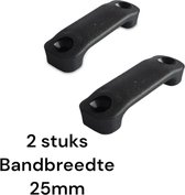 2 stuks-Bandbeugel - Spanband houder-Nylon -Zwart - 25 mm bandbreedte-Bootzeil-Bootkap-dekzeil-Bandbrug-Biminitop.